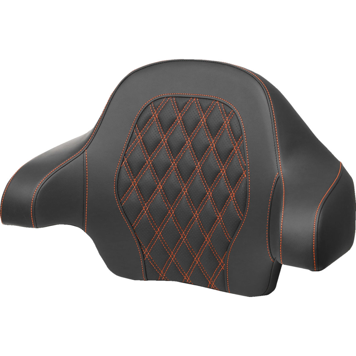 Saddlemen #814-07-18403 - Tour-Pak® Backrest Pad - Lattice Stitch - Orange Stitch - FL '14-'24