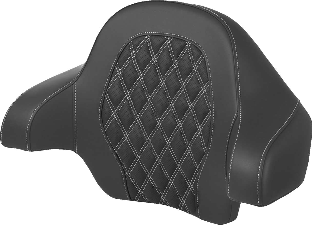 Saddlemen Tour-Pak Backrest Pad - Lattice Stitch - White Stitch - FL '14-'24