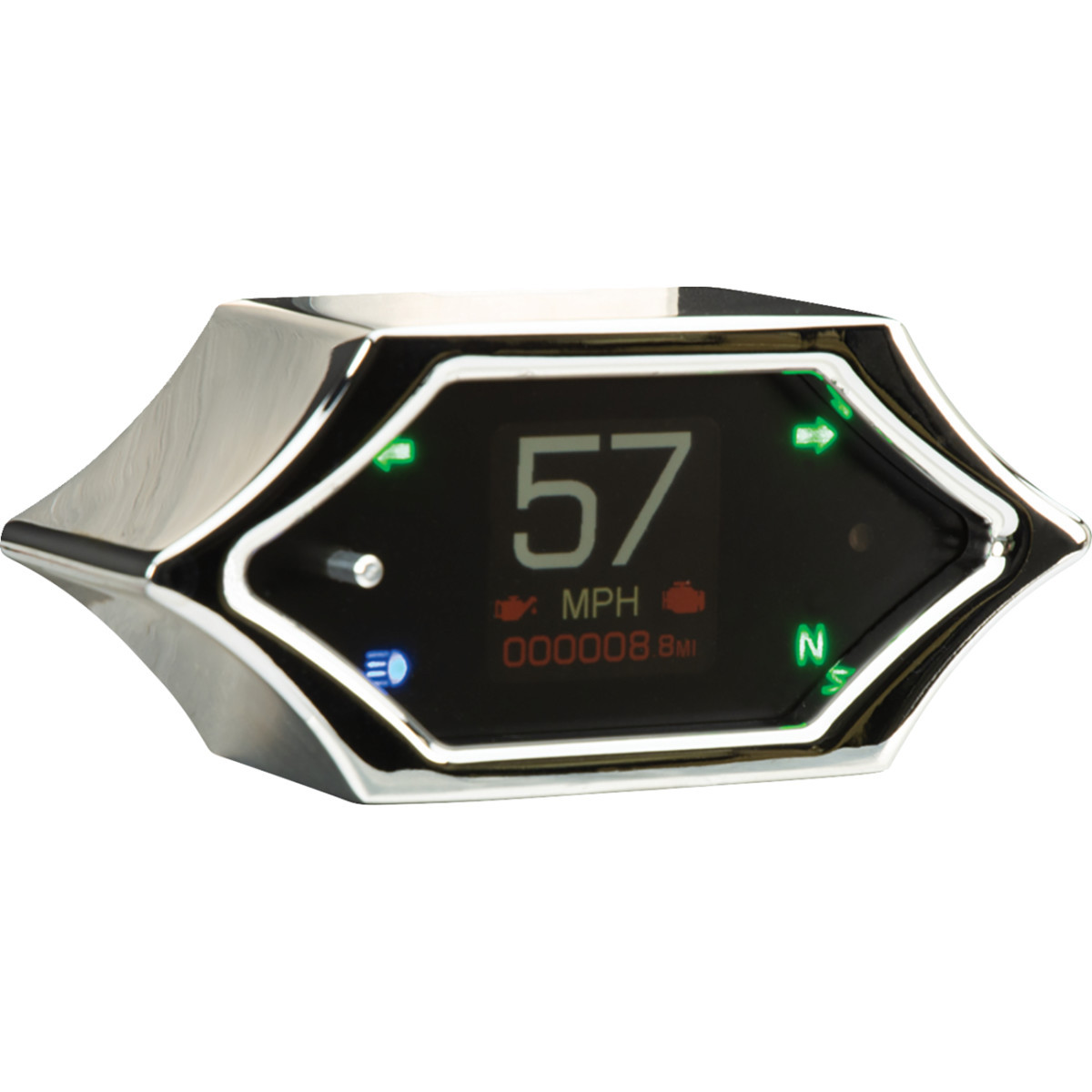 Dakota Digital #MLX-5200 - Handle Bar Mount Speedometer - With Signals - Spiked - Chrome
