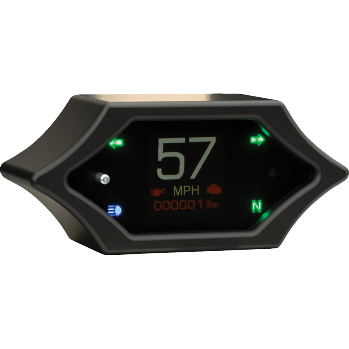 Dakota Digital #MLX-5200-K - Handle Bar Mount Speedometer - With Signals - Spiked - Black