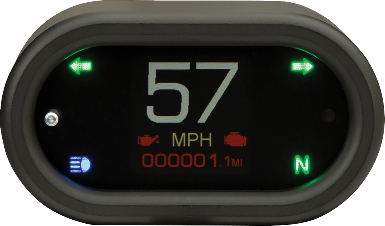 Dakota Digital MLX-5400-K - Handle Bar Mount Speedometer - With Signals - Oval - BlackK