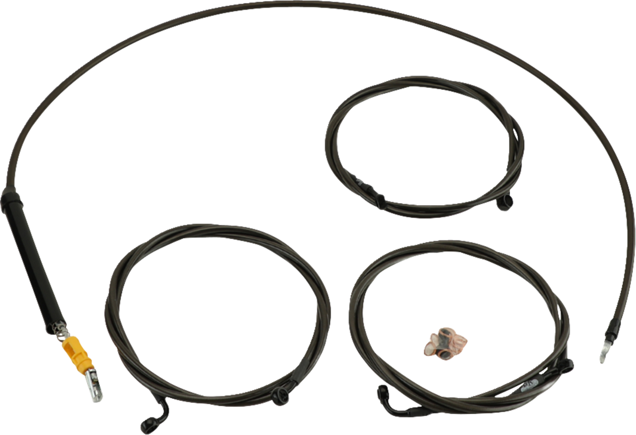 LA Choppers Handlebar Cable/Brake Line Kit - 18" - 20" Ape Hanger Handlebars - Midnight (#LA-8059KT-19M)