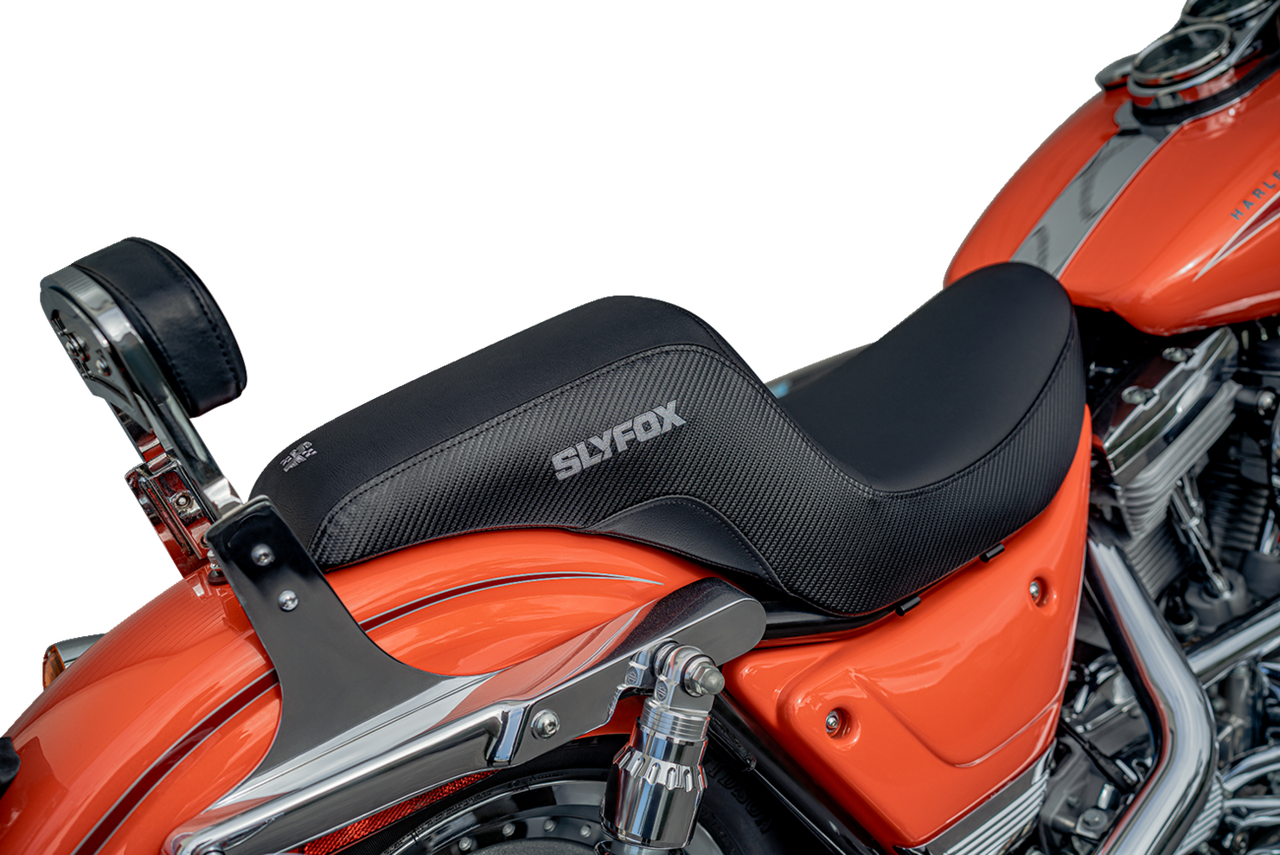 Slyfox #SlyFox4681B - Drifter Seat - Gray Logo - Black Vinyl - Smooth - FXR '82-'00