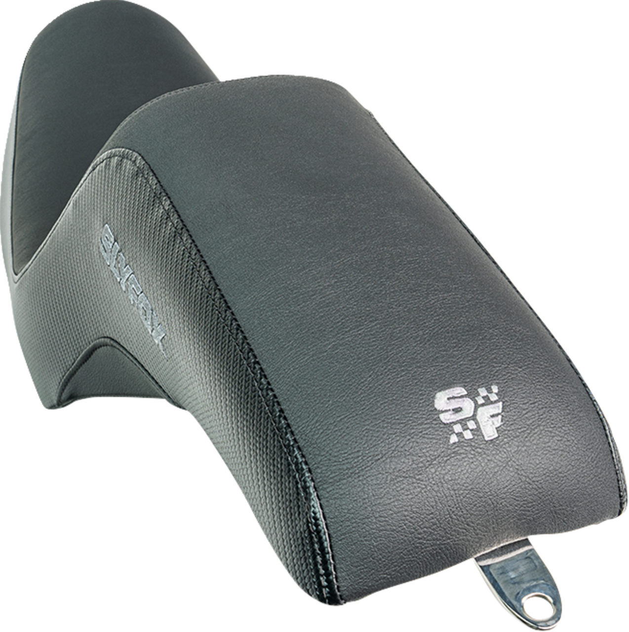 Slyfox #SlyFox4681B - Drifter Seat - Gray Logo - Black Vinyl - Smooth - FXR '82-'00
