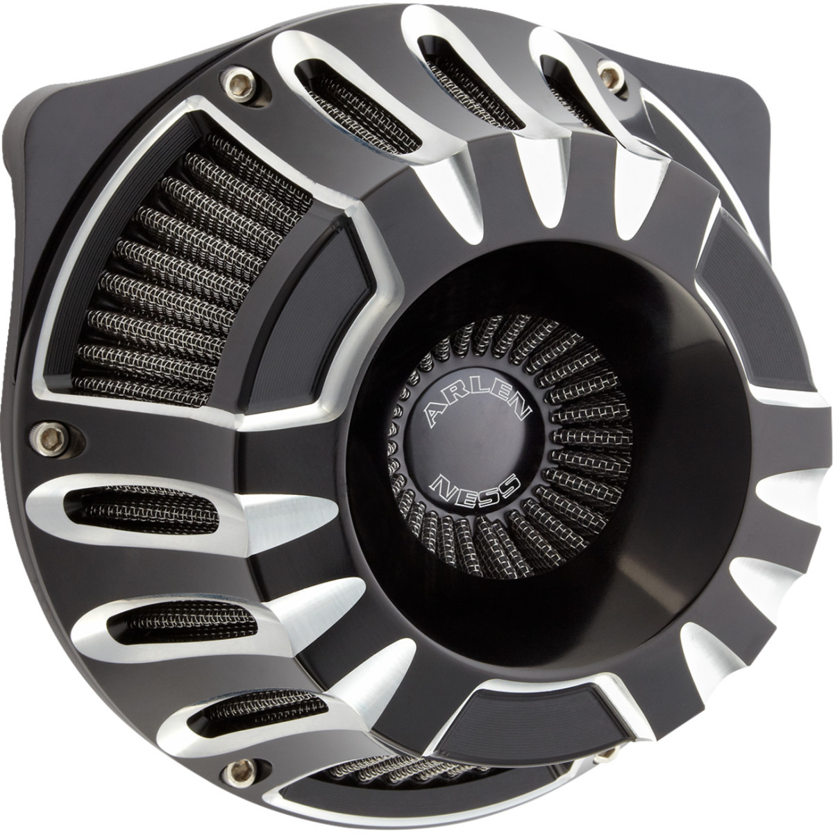Arlen Ness #600-227 - Inverted Series Air Cleaner Kit - Deep Cut - Black