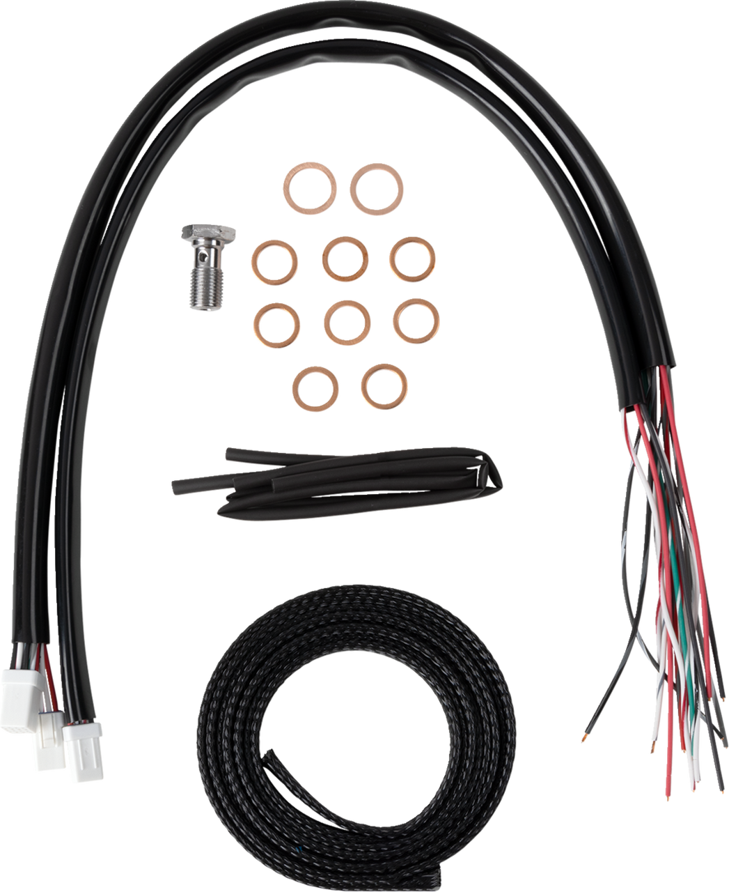 LA Choppers Handlebar Cable/Brake Line Kit - Complete - Stock Handlebars - Black Vinyl (#LA-8059KT2-08B)