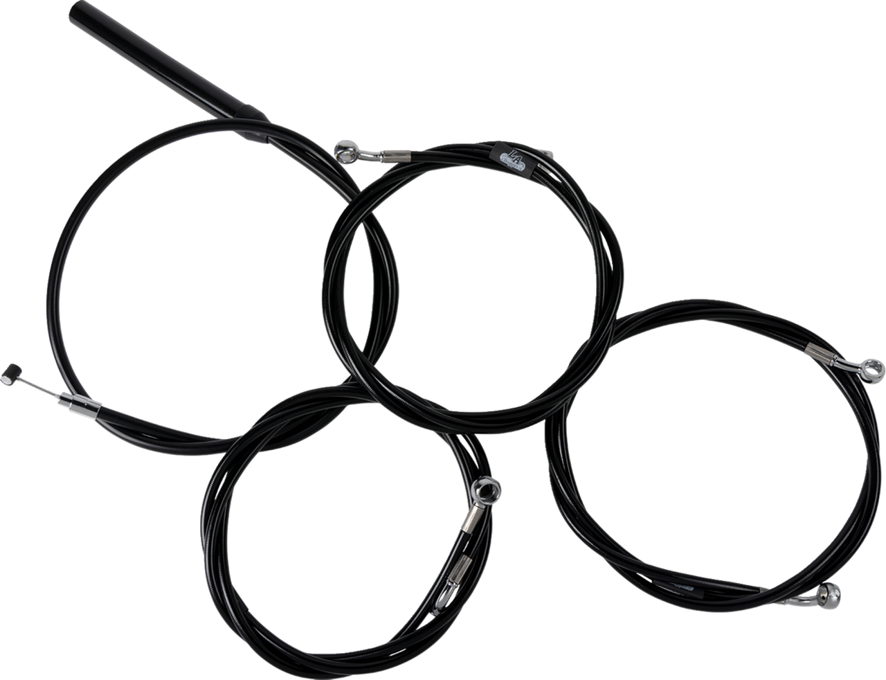 LA Choppers Handlebar Cable/Brake Line Kit - Complete - Stock Handlebars - Black Vinyl (#LA-8059KT2-08B)
