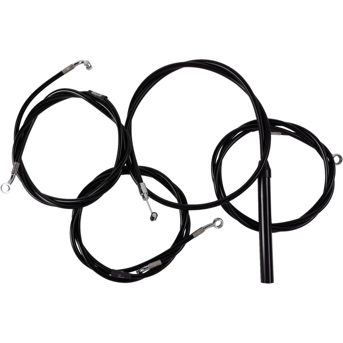 LA Choppers #LA-8059KT2-13B - Complete Black Vinyl Braided Handlebar Cable/Brake Line Kit - 12"-14" Handlebars - '23-'25 Touring