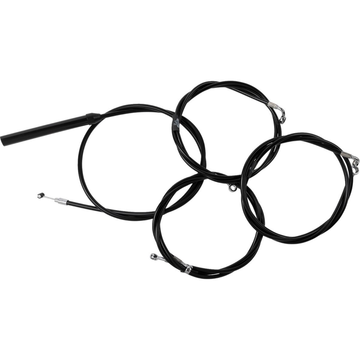 LA Choppers #LA-8059KT2-19B - Complete Black Vinyl Braided Handlebar Cable/Brake Line Kit - 18"-20" Handlebars - '23-'25 Touring