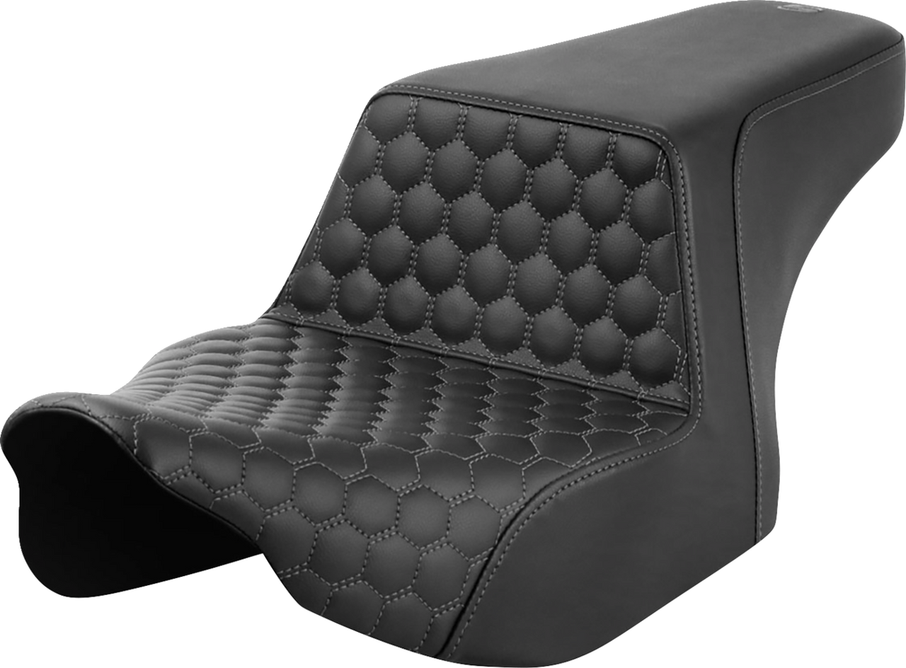Saddlemen Step-Up Seat - Front Honeycomb - Gray Stitching - FL '23-'24
