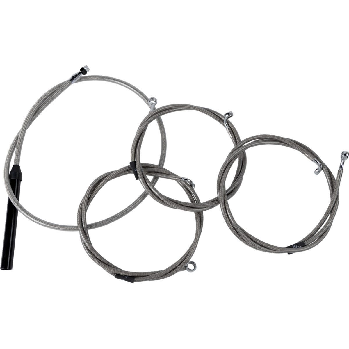 LA Choppers #LA-8059KT2-08 - Complete Stainless Braided Handlebar Cable/Brake Line Kit - Stock Bars - '23-'25 Touring
