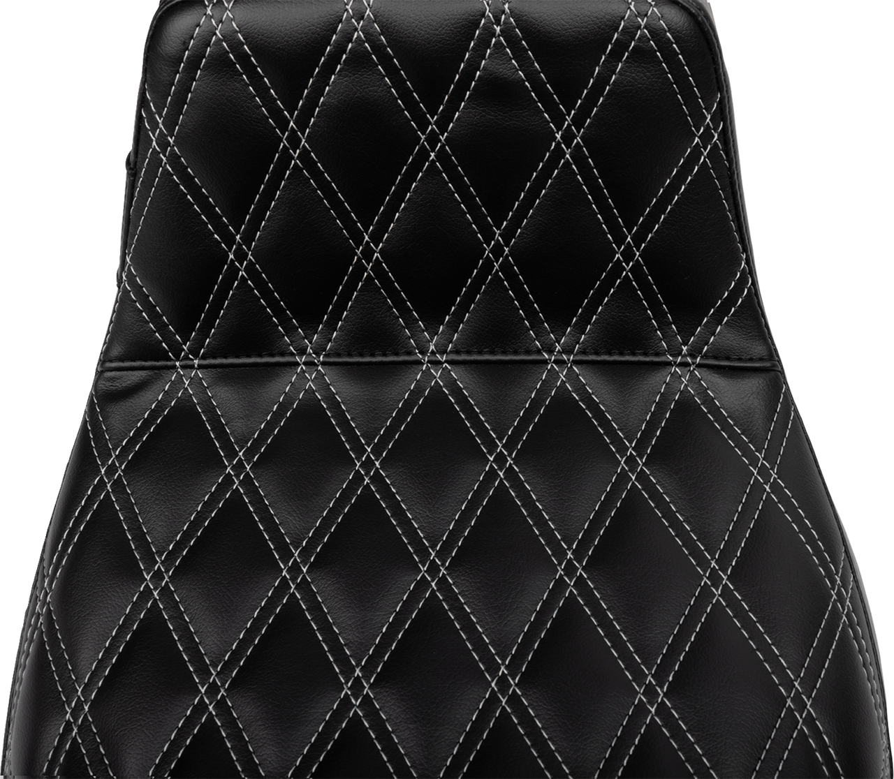 Le Pera #LV-587DLDD-GY01 - Tailwhip Daddy Long Legs Seat - Gray Double Diamond Stitch - FLH/FLT '23-'24