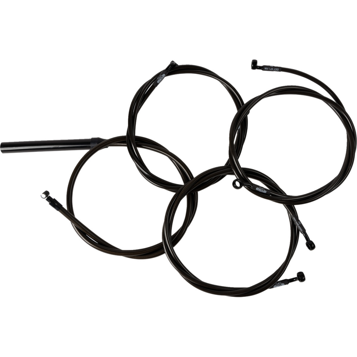 LA Choppers #LA-8059KT2-08M - Complete Midnight Braided Cable Kit - Stock Handlebars - '23-'25 Touring