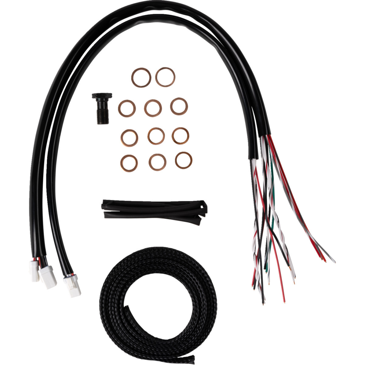LA Choppers #LA-8059KT2-08M - Complete Midnight Braided Cable Kit - Stock Handlebars - '23-'25 Touring