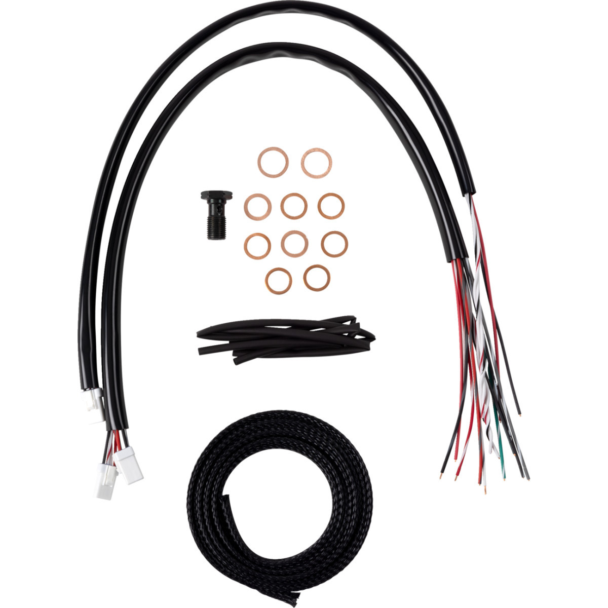 LA Choppers #LA-8059KT2-13M - Complete Midnight Braided Cable Kit - 12"-14" Handlebars - '23-'25 Touring