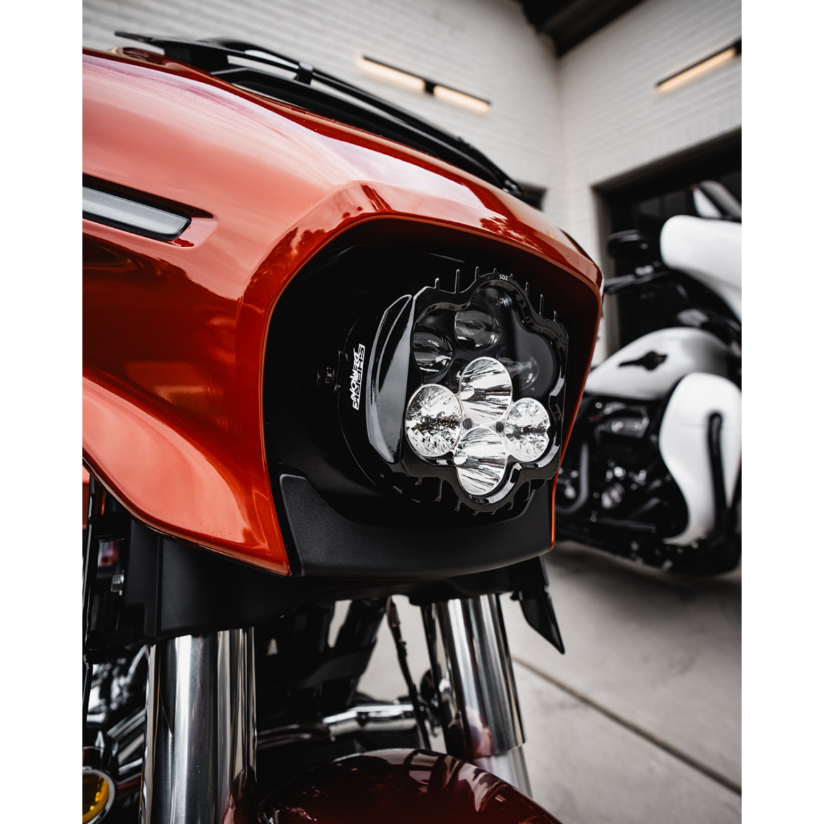 Custom Dynamics #SD2-23BAT-W - LED Headlight - Shark Demon® - FLHX/FLHL