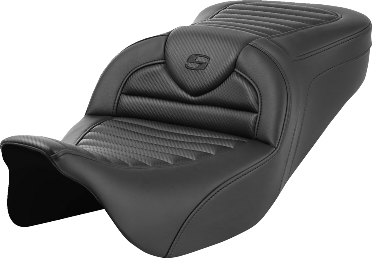 Saddlemen Roadsofa Seat - without Backrest - Tuck-n-Roll - Carbon Fiber - FL '08-'23