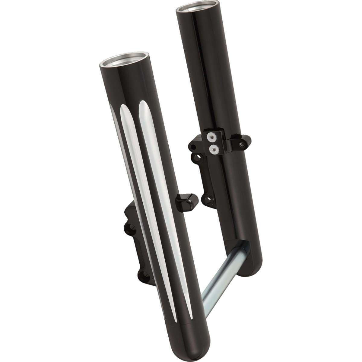 Arlen Ness #40-530 - Fork Legs - Black Anodized - Deep Cut - Dual Disc