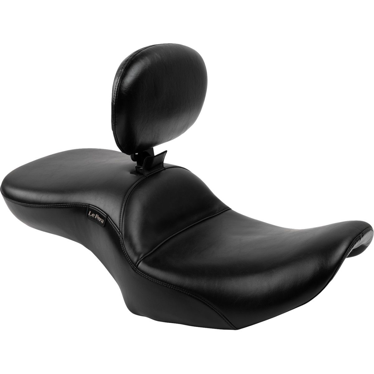 LE Pera #LV-957BRS - Maverick Seat - with Backrest - Smooth - Black - FLH/FLT '23-'25