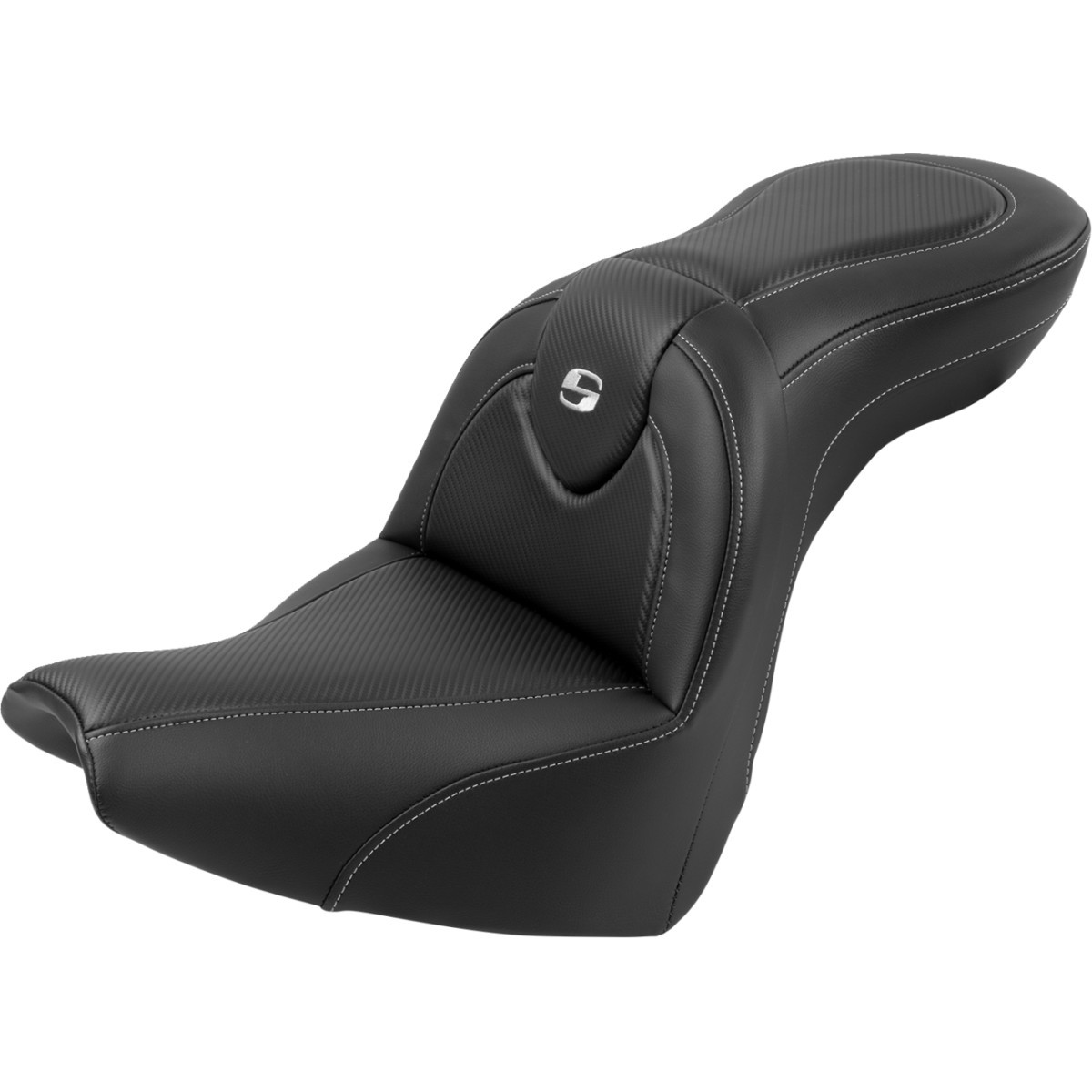 Saddlemen #818-31-185BR - Roadsofa™ Seat - with Backrest - Carbon Fiber - FXBR/S '18-'20