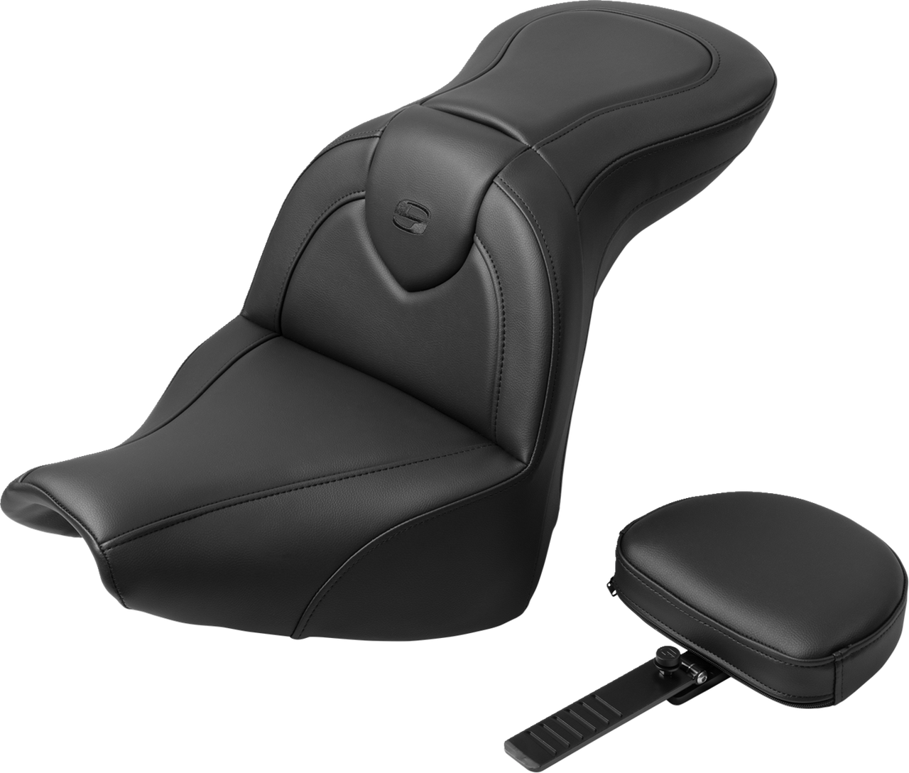 Saddlemen RoadSofa Seat - with Backrest - Black Stitch - FXBR/S '18-'20