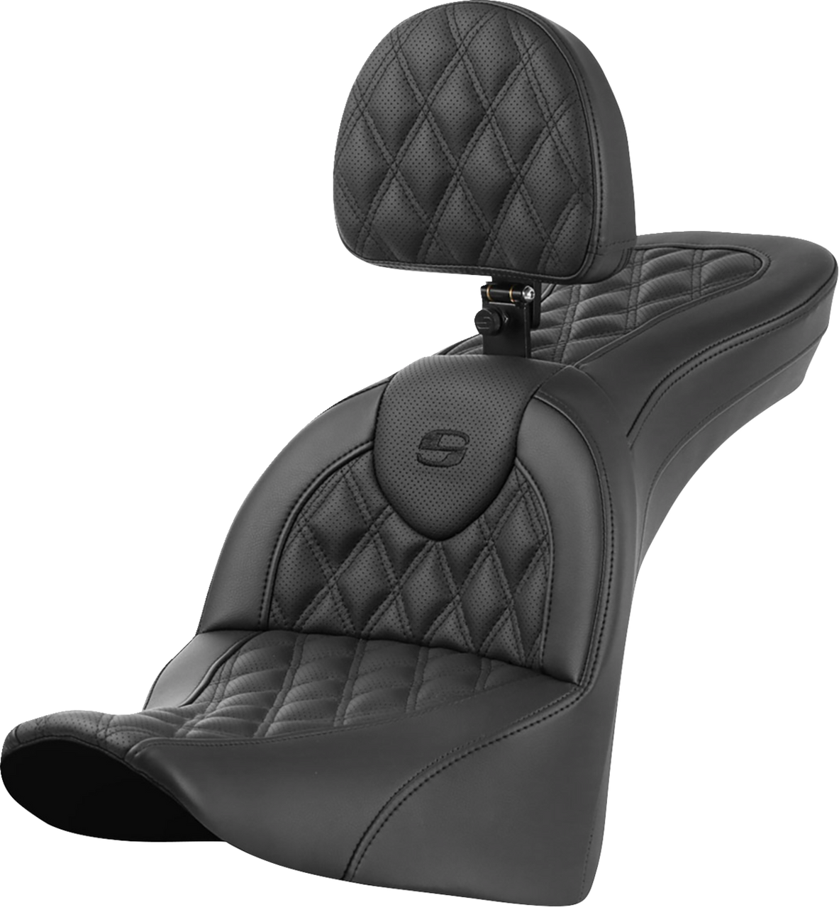 Saddlemen Roadsofa Seat - with Backrest - Lattice Stitch - FL '18-'24
