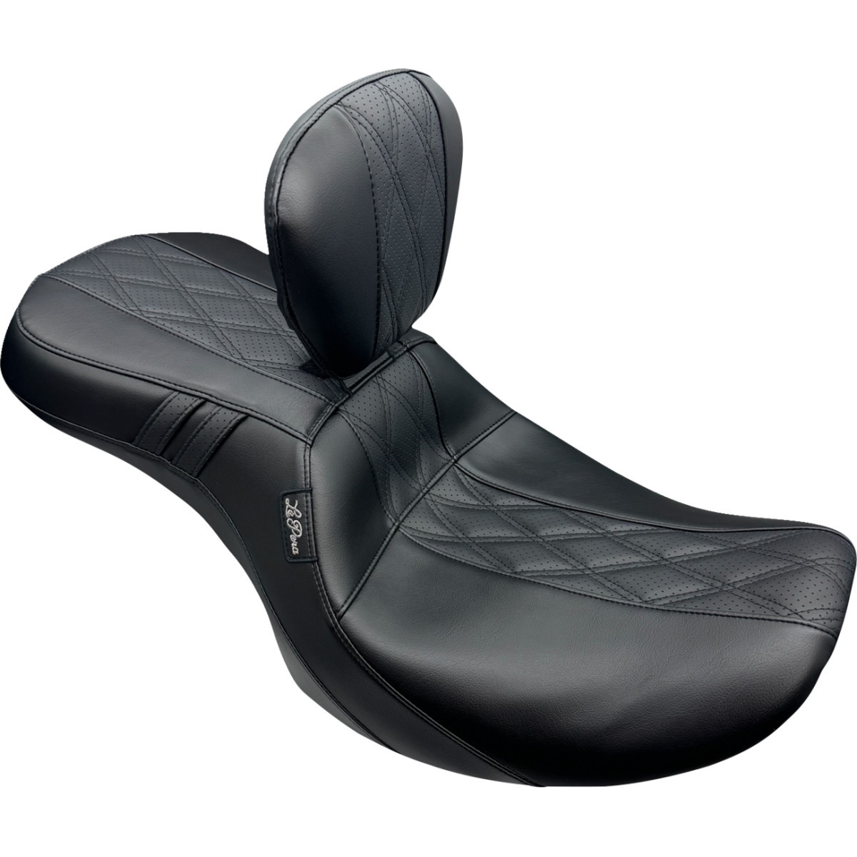 LE Pera #LV-997BRGT2 - Outcast Seat - With Backrest - GT2 Inlay - FLH/FLT '23-'25