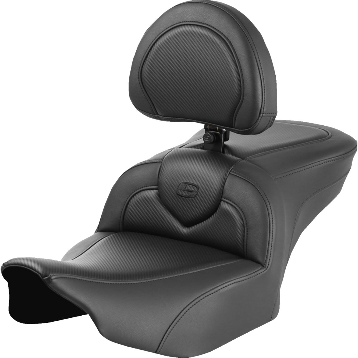 Saddlemen #823-07-185B0 - RoadSofa™ Seat - Carbon Fiber - with Backrest - FLTR/FLHX '23-'24