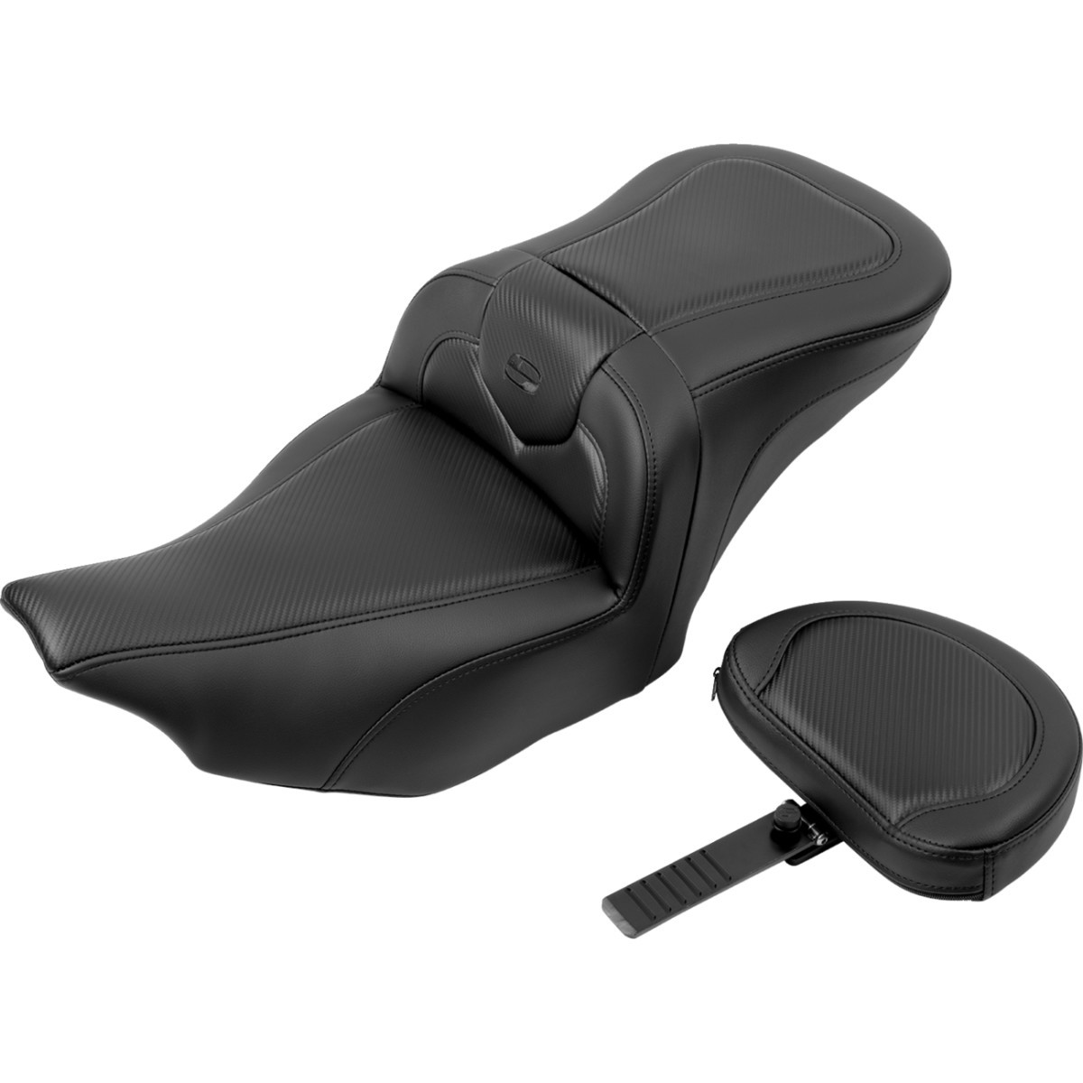 Saddlemen #823-07-185B0 - RoadSofa™ Seat - Carbon Fiber - with Backrest - FLTR/FLHX '23-'24