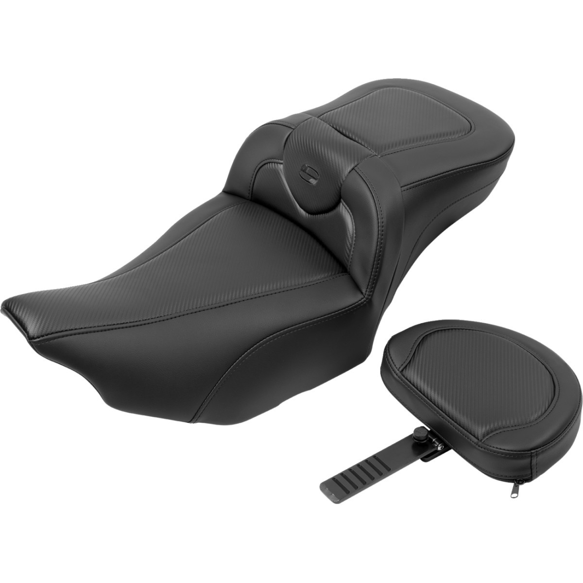Saddlemen #823-07-186B0 - Roadsofa™ Extended Reach Seat - with Backrest - Carbon Fiber - FLTR/FLHX '23-'24