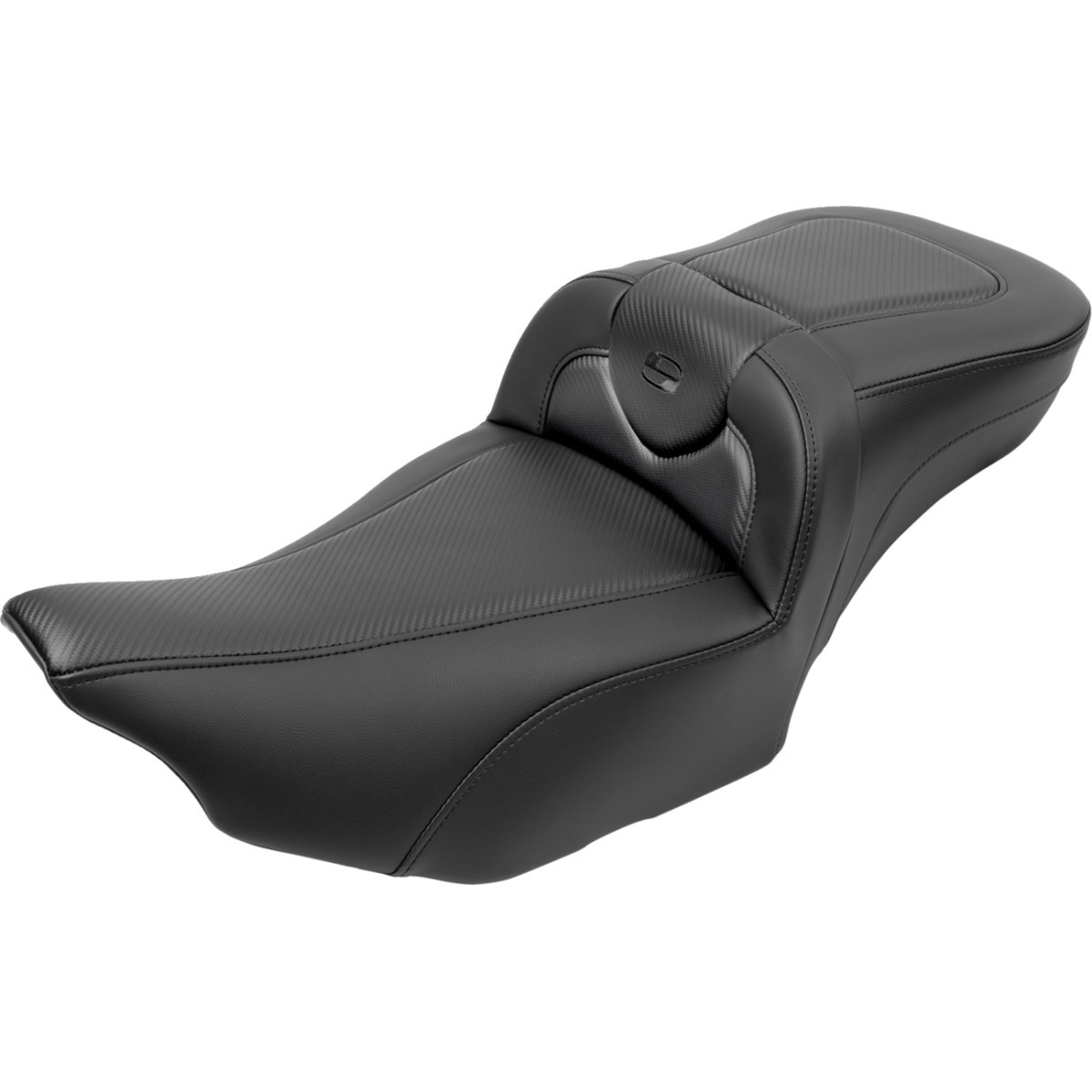 Saddlemen #823-07-186B0 - Roadsofa™ Extended Reach Seat - with Backrest - Carbon Fiber - FLTR/FLHX '23-'24