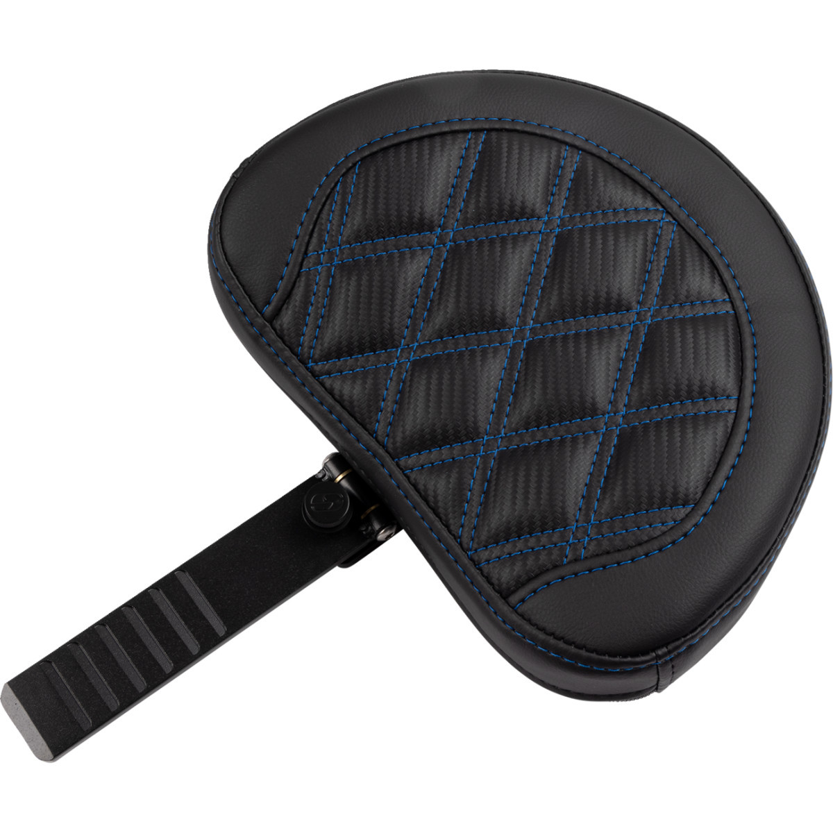 Saddlemen #823-07-206B1 - RoadSofa™ Seat - with Backrest - Carbon Fiber - Lattice Stitch - Blue Stitch - FLTR/FLHX '23-'24