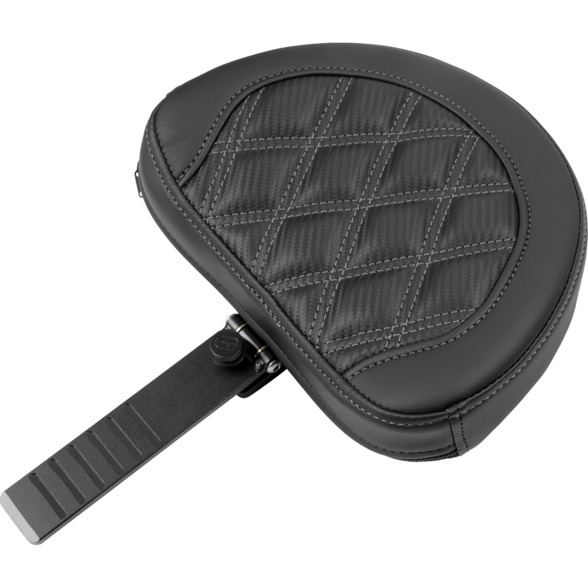 Saddlemen #823-07-206B2 - RoadSofa™ Seat - with Backrest - Carbon Fiber - Lattice Stitch - Gray Stitch - FLTR/FLHX '23-'24