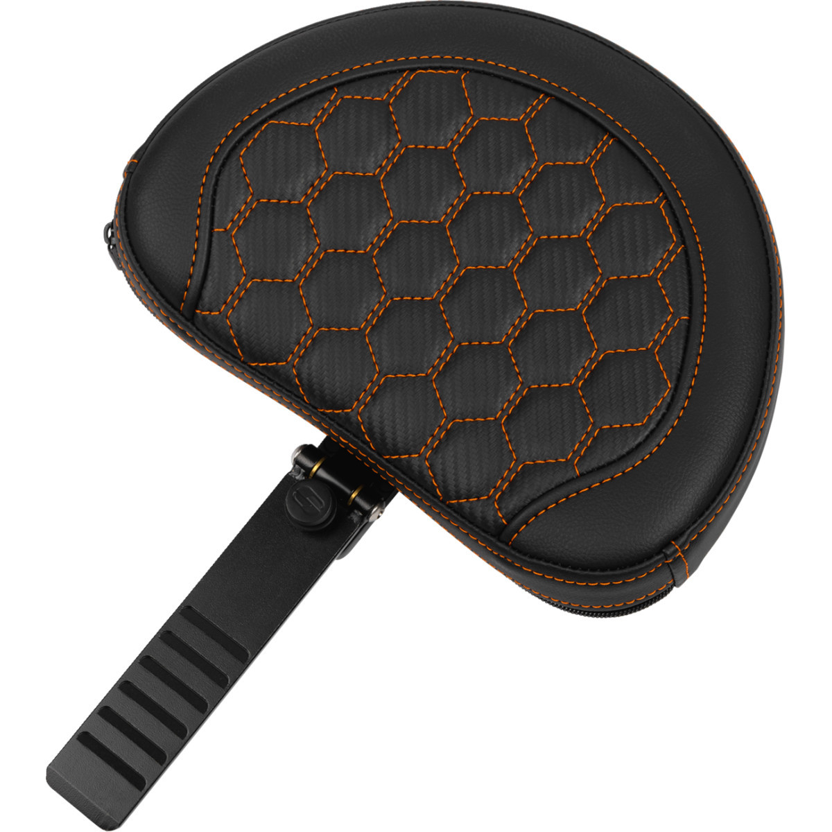 Saddlemen #823-07-190B3 - Roadsofa™ Extended Reach Seat - with Backrest - Honeycomb - Orange Stitch - FLTR/FLHX '23-'24