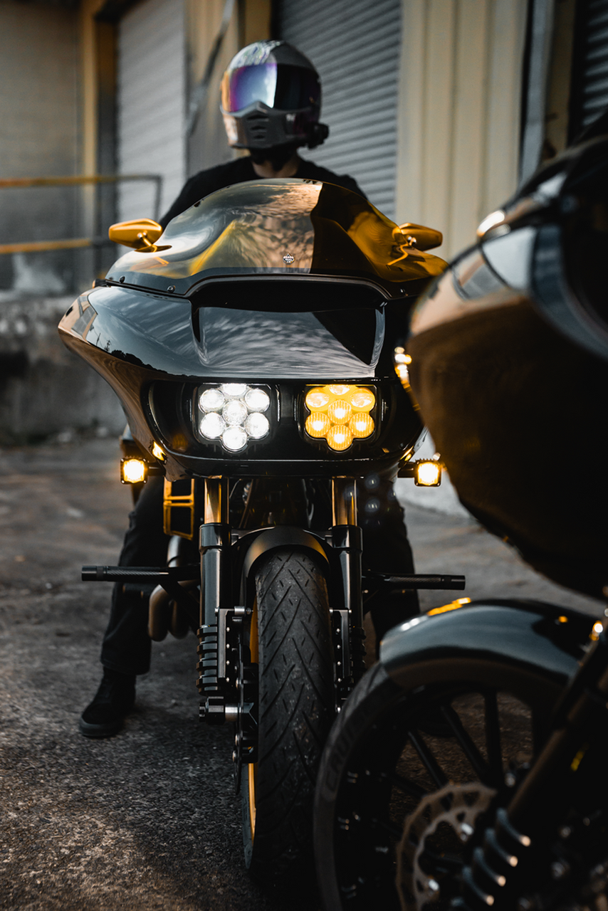 Custom Dynamics #SD2-RG-YW - Headlight/Fog Light - Shark Demon - Road Glide