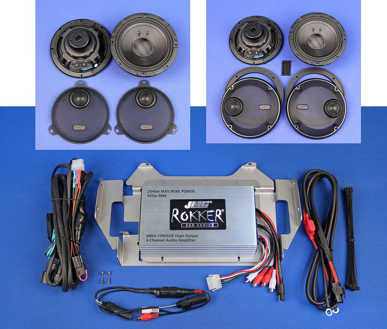 JMC ROKKER 1000XXR Stage6 Audio Kit 4-Ch Amp & 6.71 Fairing/Rear Spkrs 2014-2024 Harley Ultra/Ltd/Tri-Glide