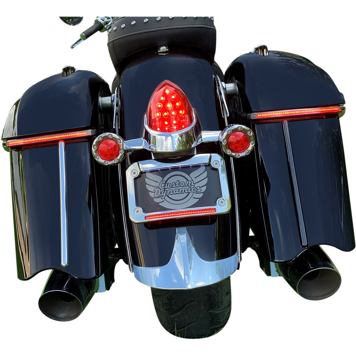Custom Dynamics #CD-IND-SPR-V2-R - Saddlebag Lights - Low Profile - Red Lens - Indian