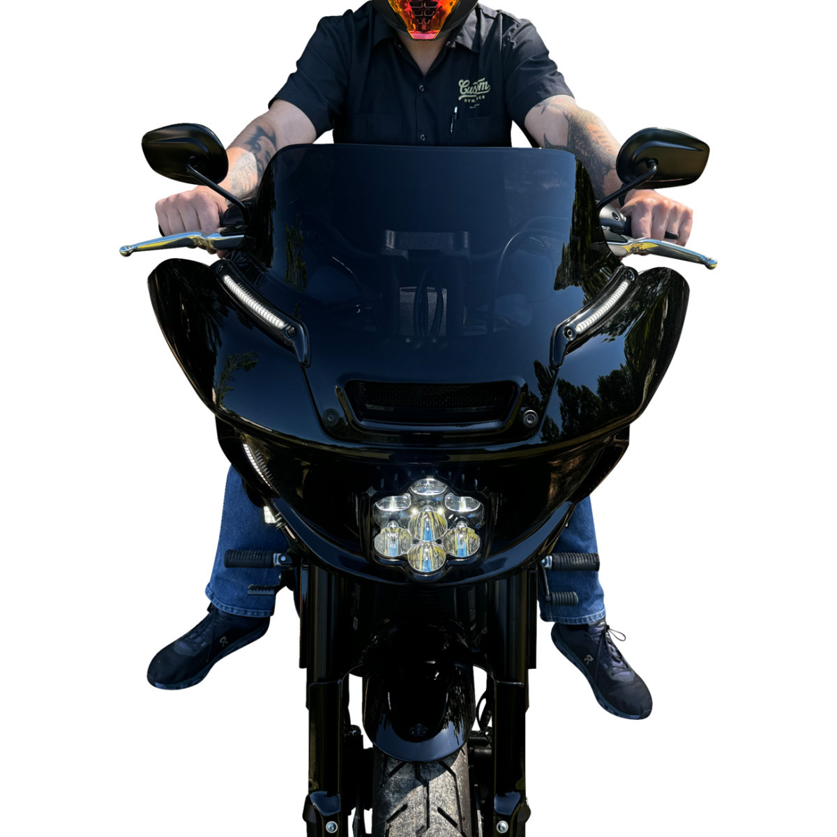 Custom Dynamics #SD2-LRST-W - Shark Demon® 2 Headlight - Low Rider ST