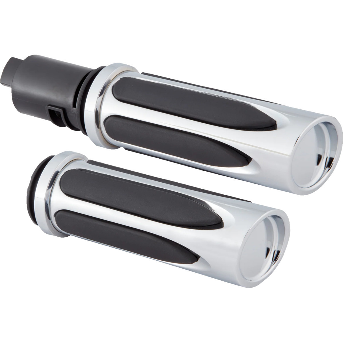 Arlen Ness #500-070 - Deep Cut Comfort Series Grips - TBW - Chrome