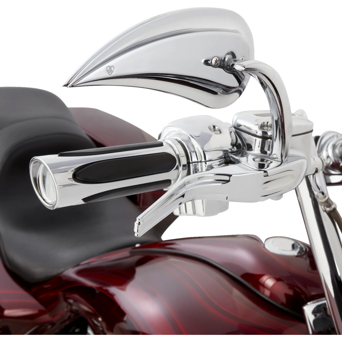 Arlen Ness #500-070 - Deep Cut Comfort Series Grips - TBW - Chrome
