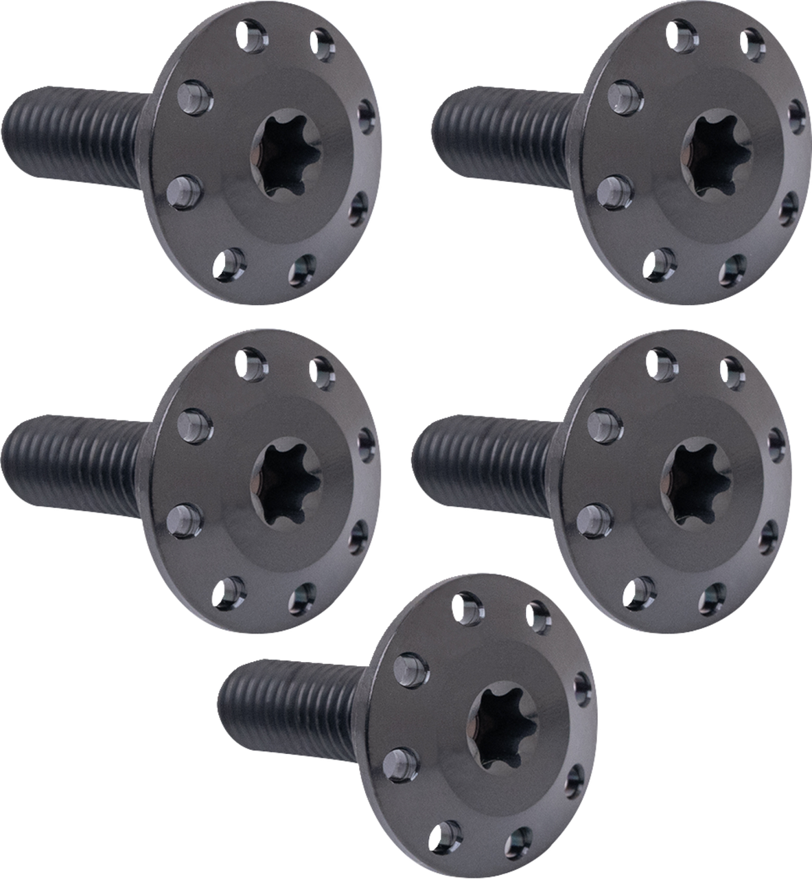 Arlen Ness #300-907 Bolt Kit - Holeshot/Front/Floating/Brake Rotor - Spoke Mount - Black - 5 Pack