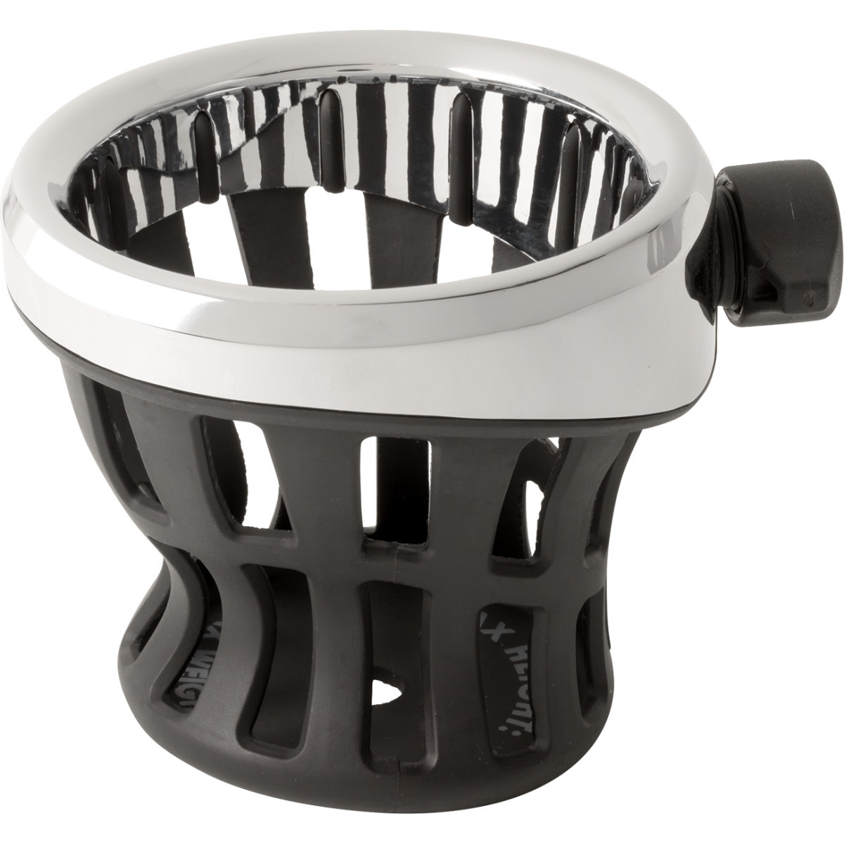 Ciro #55421 - Gen 2 Drink Holder - Chrome - Passenger - Black Mount