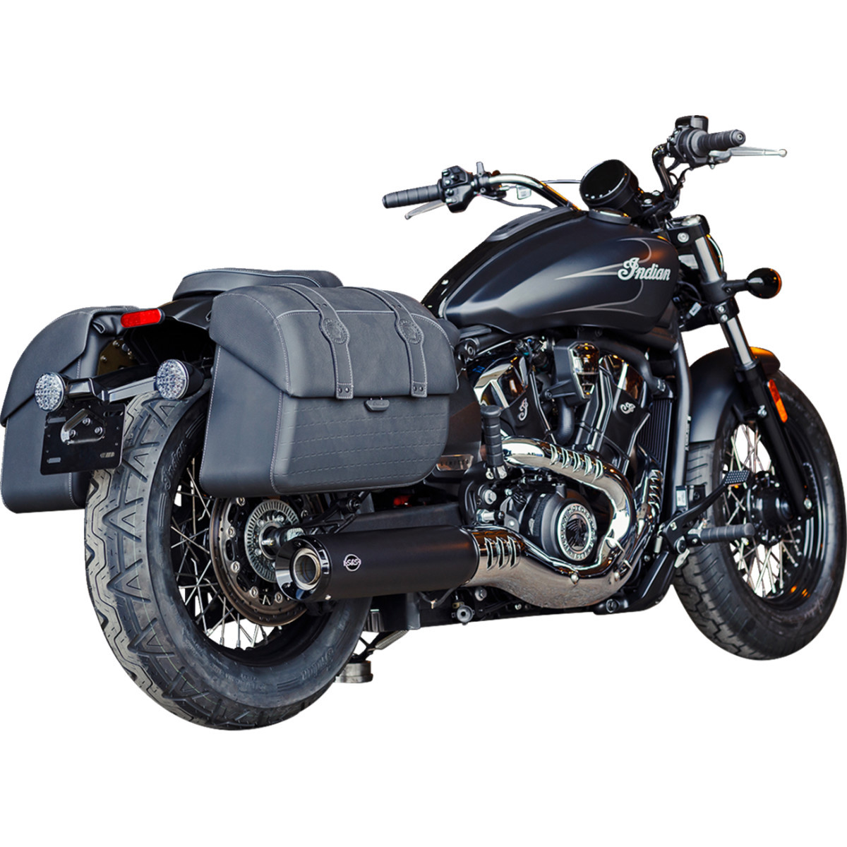 S&S Cycle #550-1121 - Grand National Slip-On Mufflers - Black - 50-State