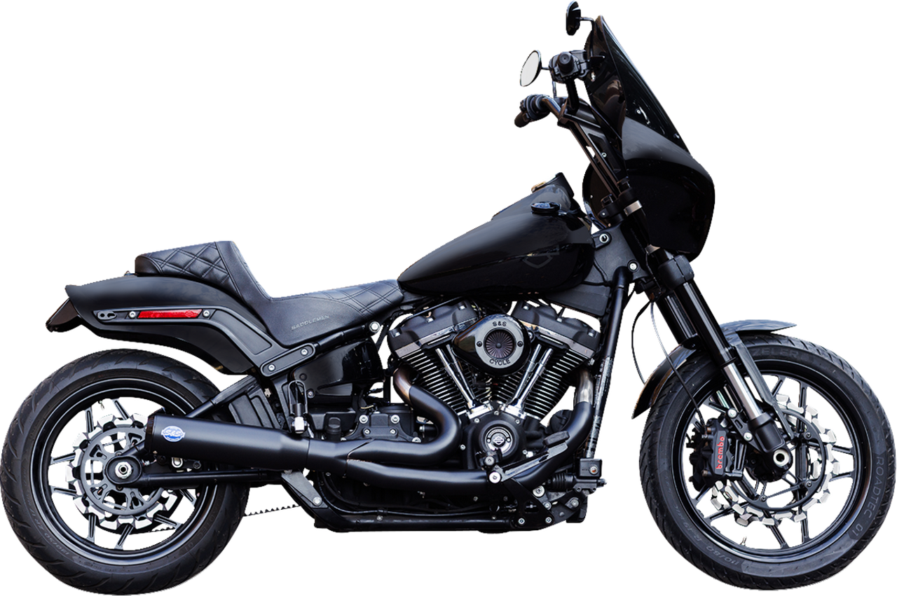 S&S Cycle #550-1106 - 2-into-1 Qualifier Exhaust System - Race Only - Guardian Black