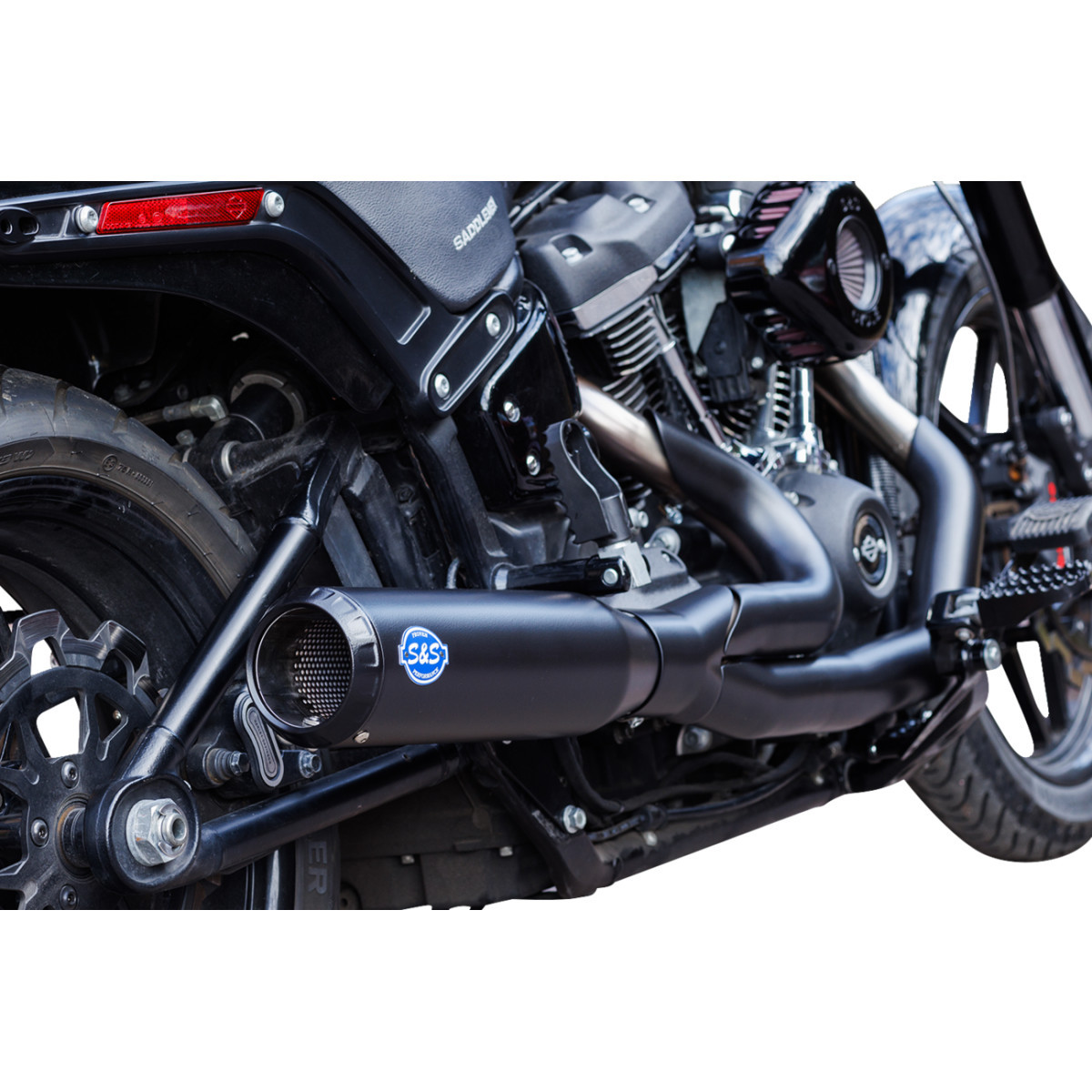 S&S Cycle #550-1106 - 2-into-1 Qualifier Exhaust System - Race Only - Guardian Black