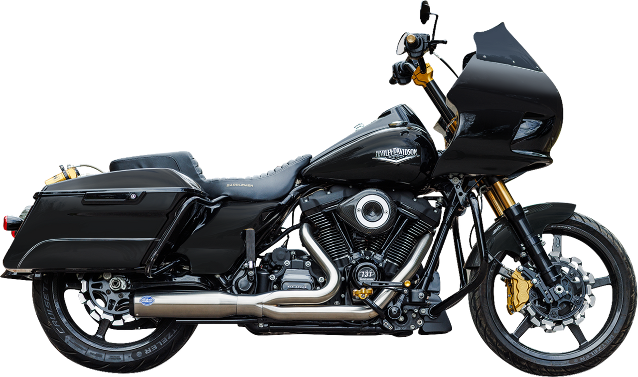 S&S Cycle #550-1107 - 2-into-1 Qualifier Exhaust System - Race Only - Brushed Stainless