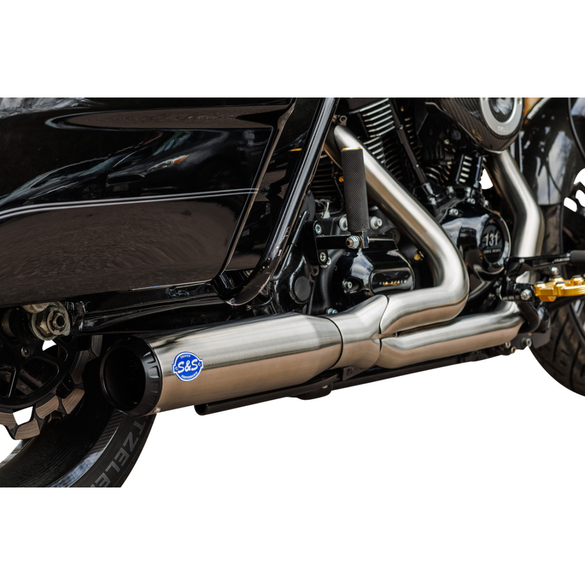 S&S Cycle #550-1108 - 2-into-1 Qualifier Exhaust System - 50-State - Silver