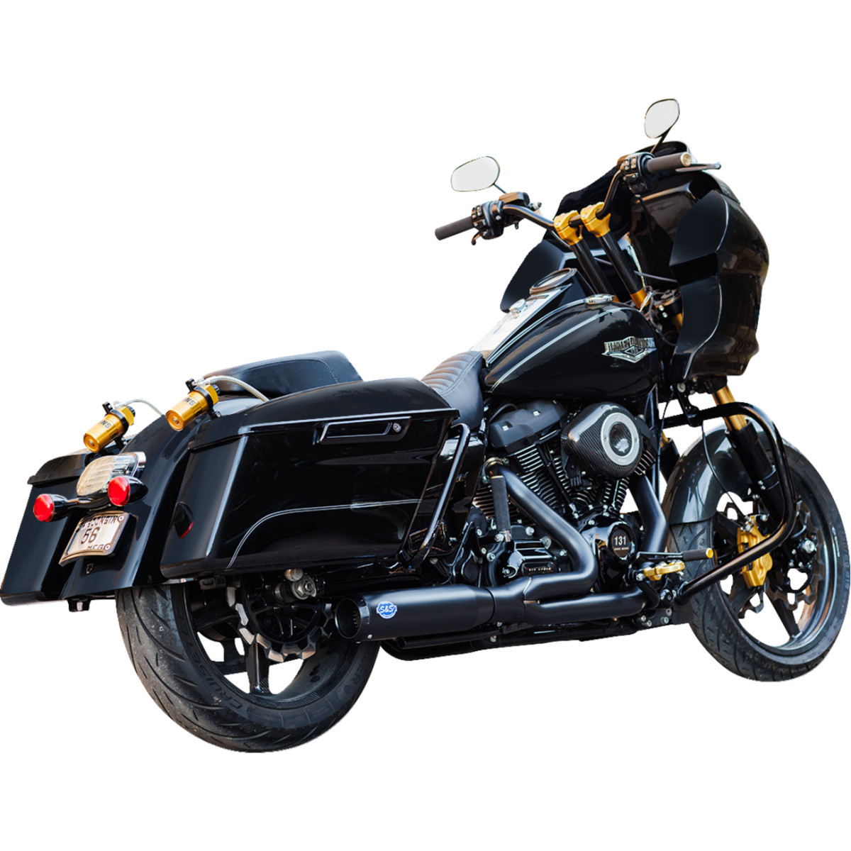 S&S Cycle #550-1110 - 2-into-1 Qualifier Exhaust System - 50-State - Black