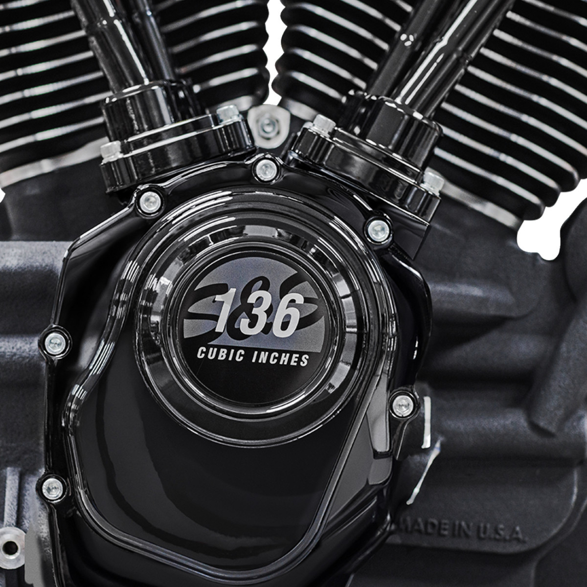 S&S Cycle #310-1289 - MK136 Black Edition Engine - 550G Gear Drive - Oil Cooled - Race Only - M8 Touring