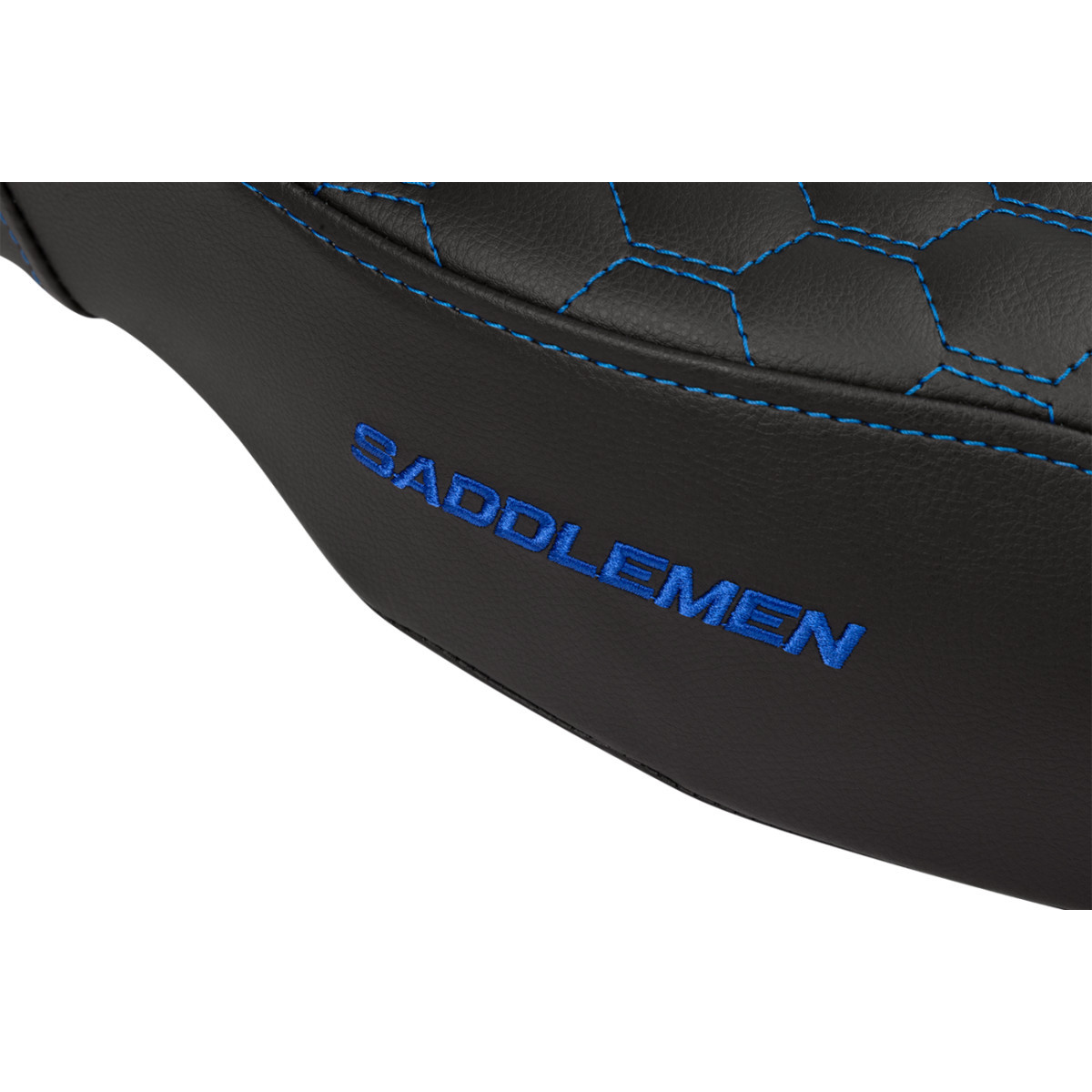 Saddlemen #808-07B-17801 - Step-Up Seat - Honeycomb - Extended Reach - Blue Stitching - FL '08-'23